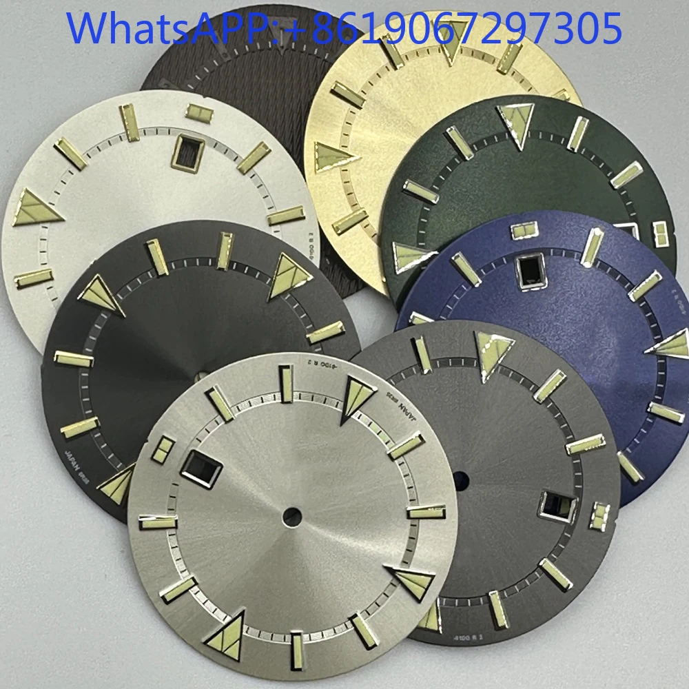 Triângulo clássico sunburst textura relógio dial adequado para 8285/nh35 movimento vintage criativo original mod parte nh35 caso