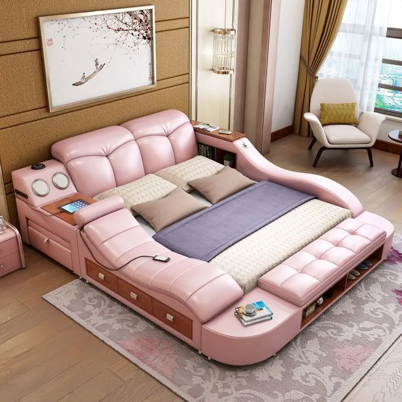 Camas eléctricas masajeadoras para lectura, salón tapizado, Camas modernas, almacenamiento, Camas francesas, accesorios para el hogar matrimoniales