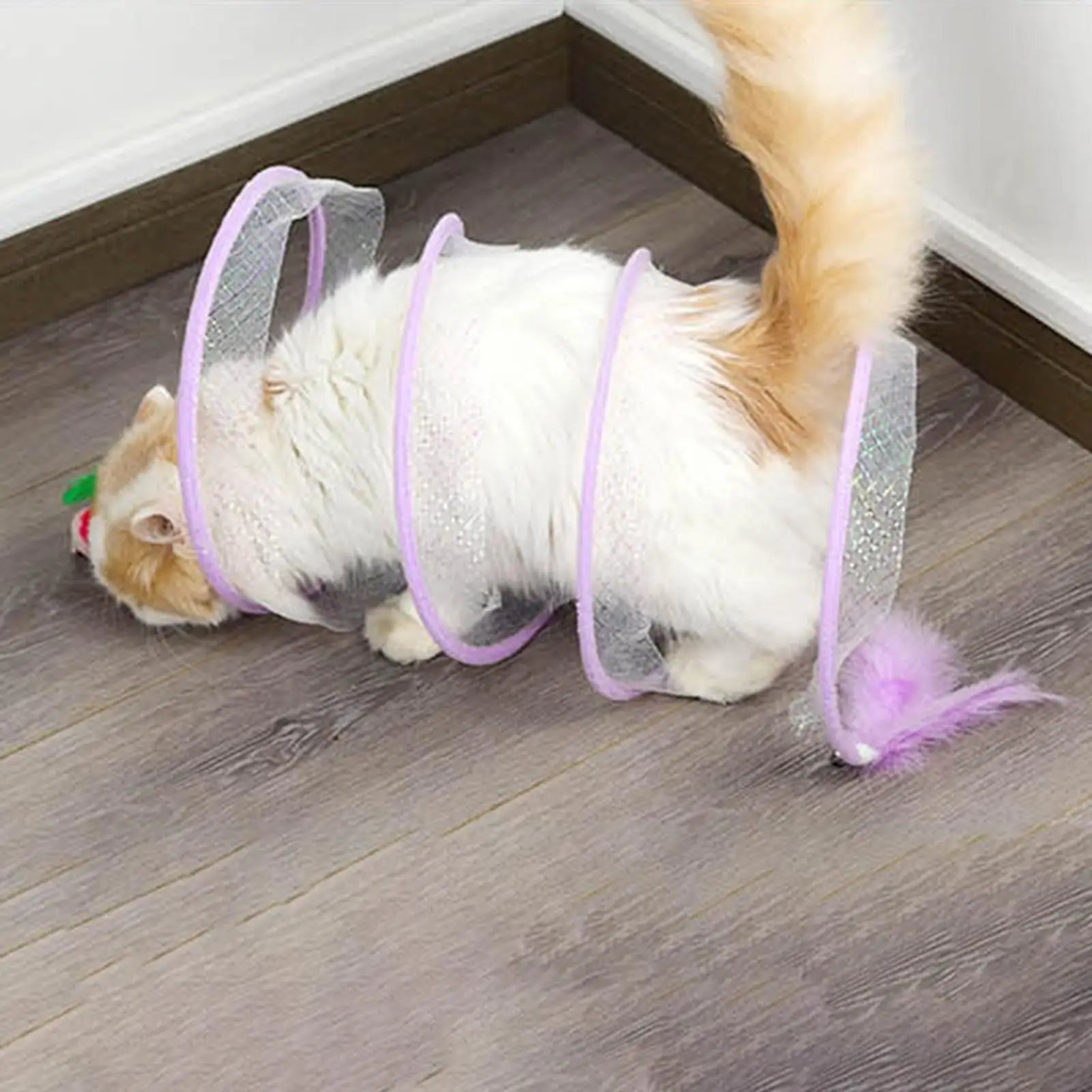 

Складной туннель-пружина для кошек, плюшевая игровая палатка для маленьких животных, щенков и котят, для самостоятельной игры в помещении