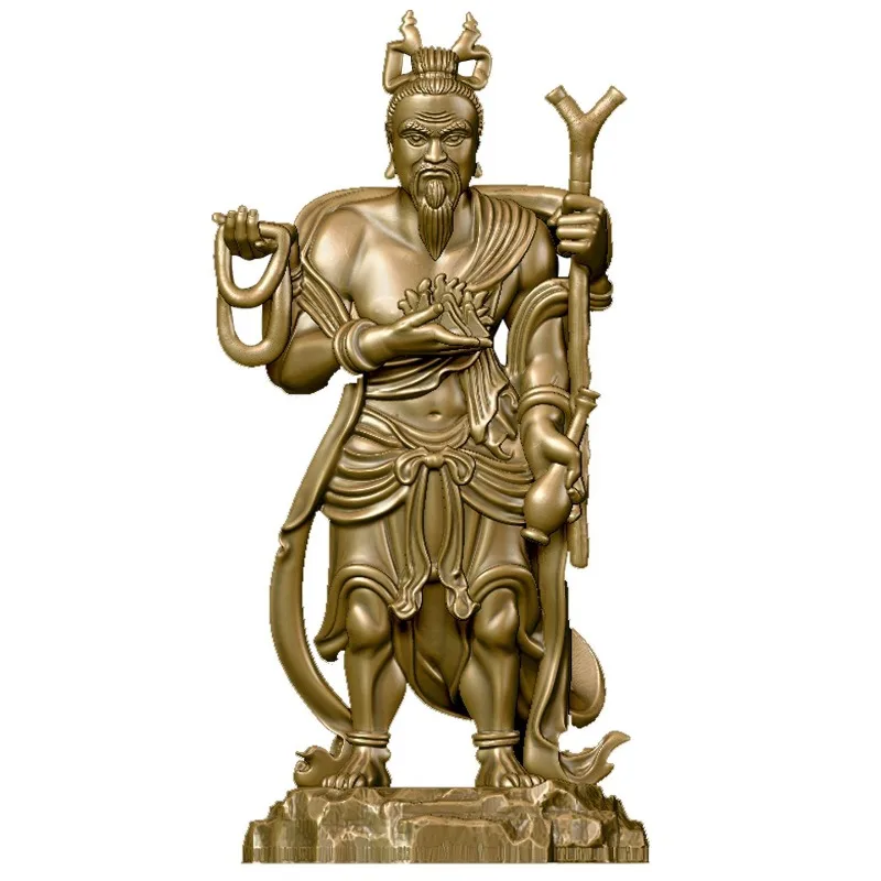 Brass Tang Mi “Twelve Heavens” Fire Heaven Ornament Vintage Agni Statue for Home Worship Living Room Study Decor