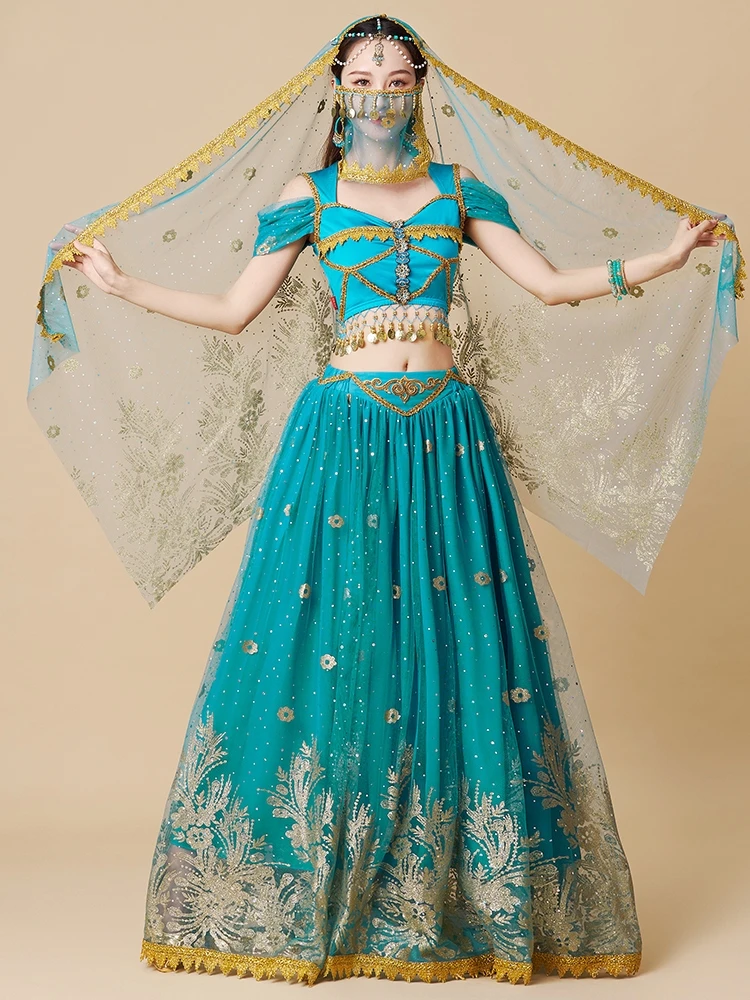 

Mandala Jasmine Princ Costume Adult Dancewear Belly Dance Outfit Tang Suit National Stage Faionable Brand