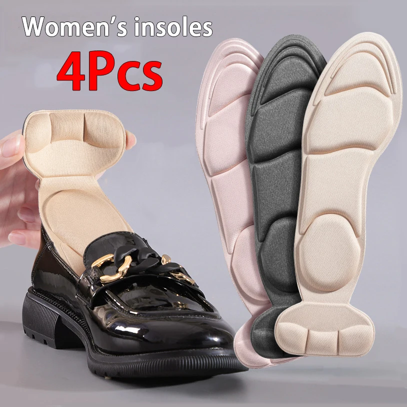 2 Stück/4 Stück Neue High Heels Komfort-Einlegesohlen Fersenschutz-Pads Damen Flache Schuhe Fußmassage-Einlegesohlen Schuhgrößen-Anpassung