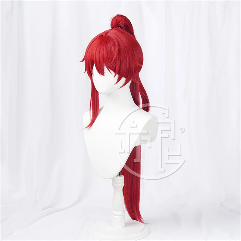 New Game Wuthering Waves Yinlin Cosplay Wig 80cm Long Red Heat Resistant Synthetic Hair Halloween Party Role Play Wig Cap