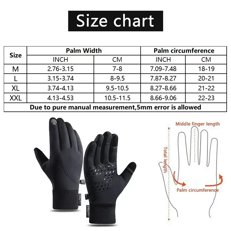 Waterproof Tactical Winter Gloves Men Warm Heating Gloves Touchable Thermal Riding Motorcycle Gloves Ladies Winter Mittens Women