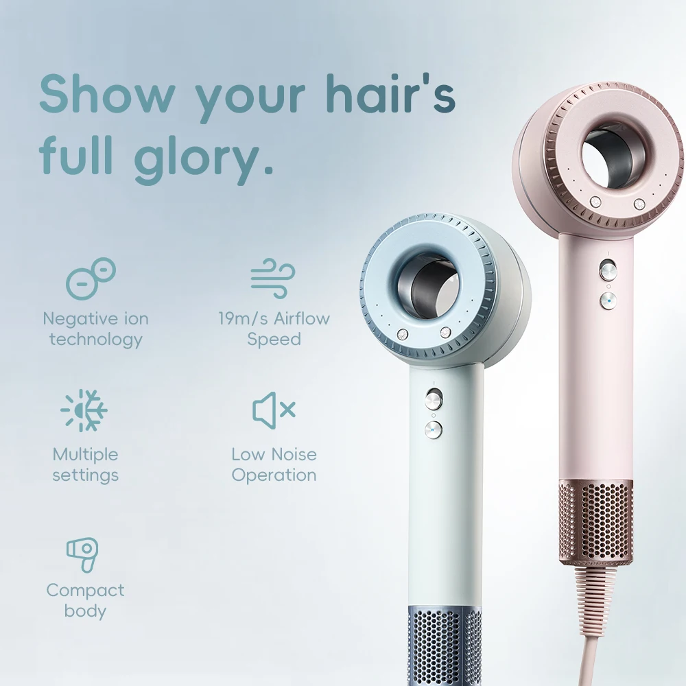Lightweight Professional High Speed Hair Dryer with BLDC & Ionic Magnetic Nozzle Fast Drying Negative Ions