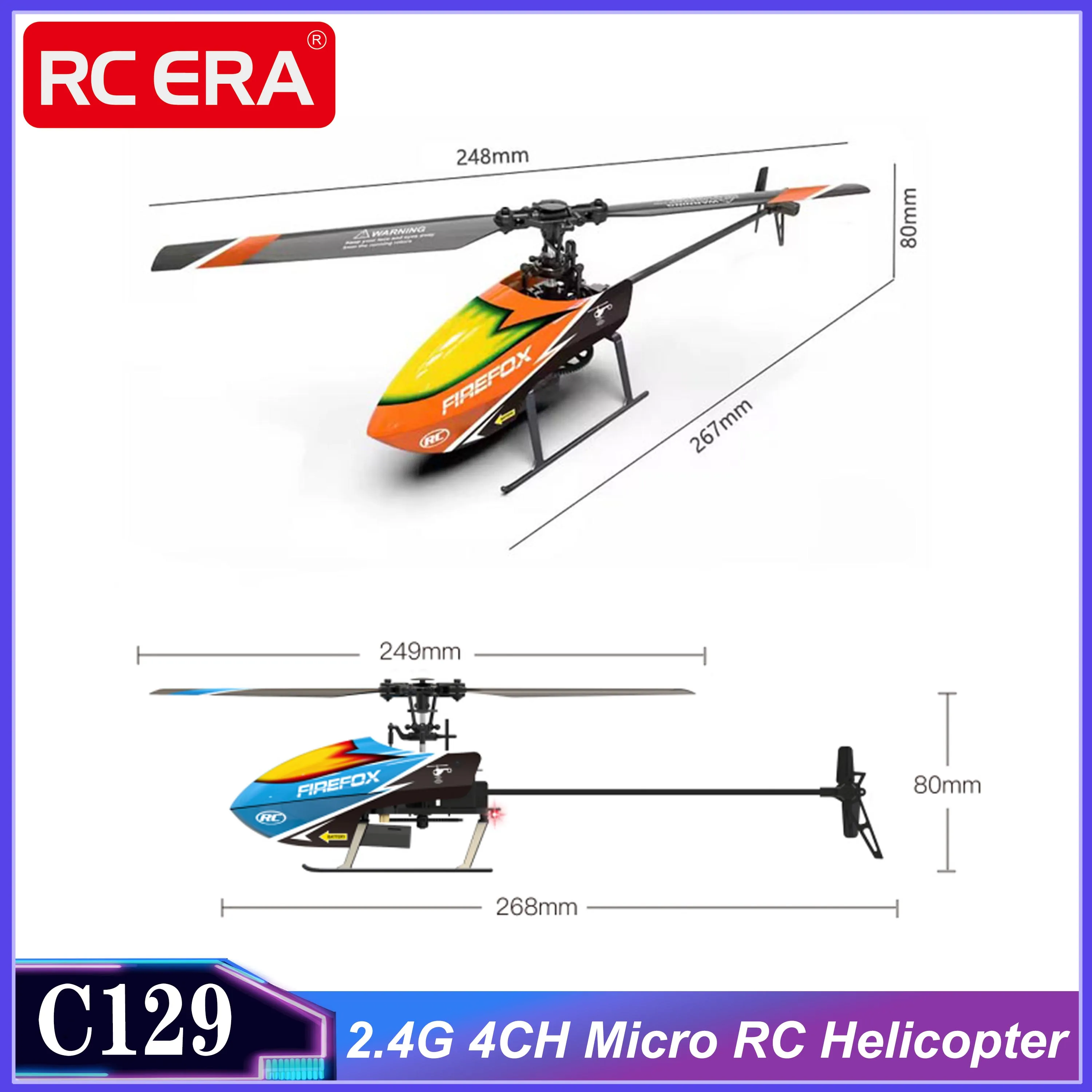 C129 4CH RC Helicopter RTF Automatic Stable Single Propeller Without Aileron Simulation Plane Model Toy Durable Long Flight Time