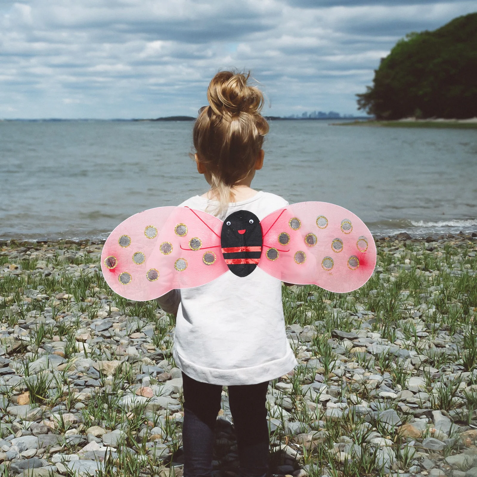 Disfraz de vestir con alas de mariquita para niños, diseño ligero y plegable para niños, fiesta, carnaval, Navidad, actuación, juego de escenario