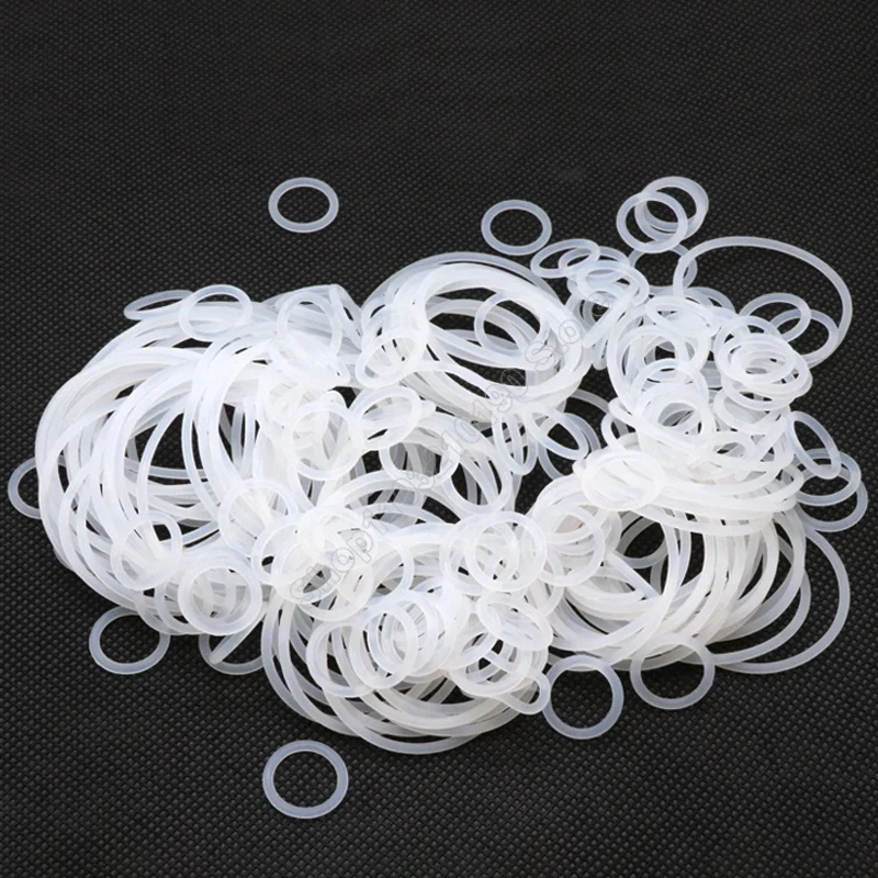 White VMQ O Ring Seal Gasket CS 1mm 1.5mm OD 5-80mm Food Grade Silicone Rubber Insulated Waterproof Washer Round Shape Nontoxic