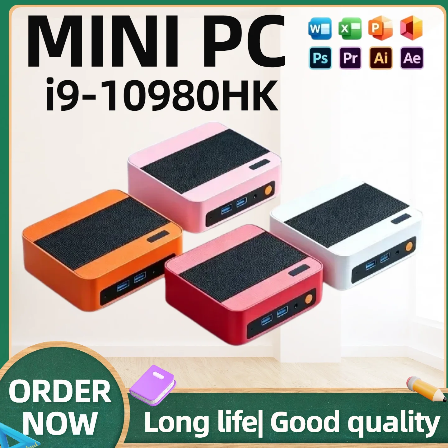 Mini PC Intel Core i9‑10980HK 16GB RAM 1TB/2TB M.2 SSD WiFi 6 & BT5.2 4K 60Hz Output Portable Computer for Work & Gaming