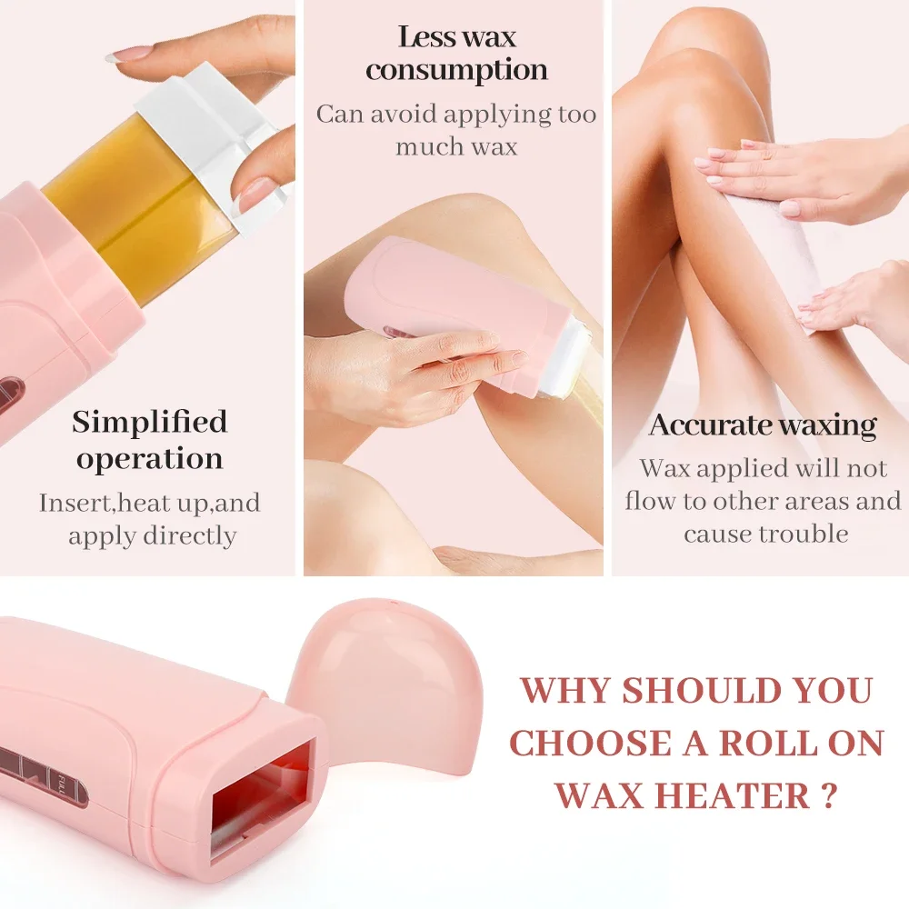 Unisex 100g Roll on Depilatory Wax Cream Hair Removal Roller Wax Heater Waxing Hot Cartridge Warmer Equipment Tool Waxing Kit