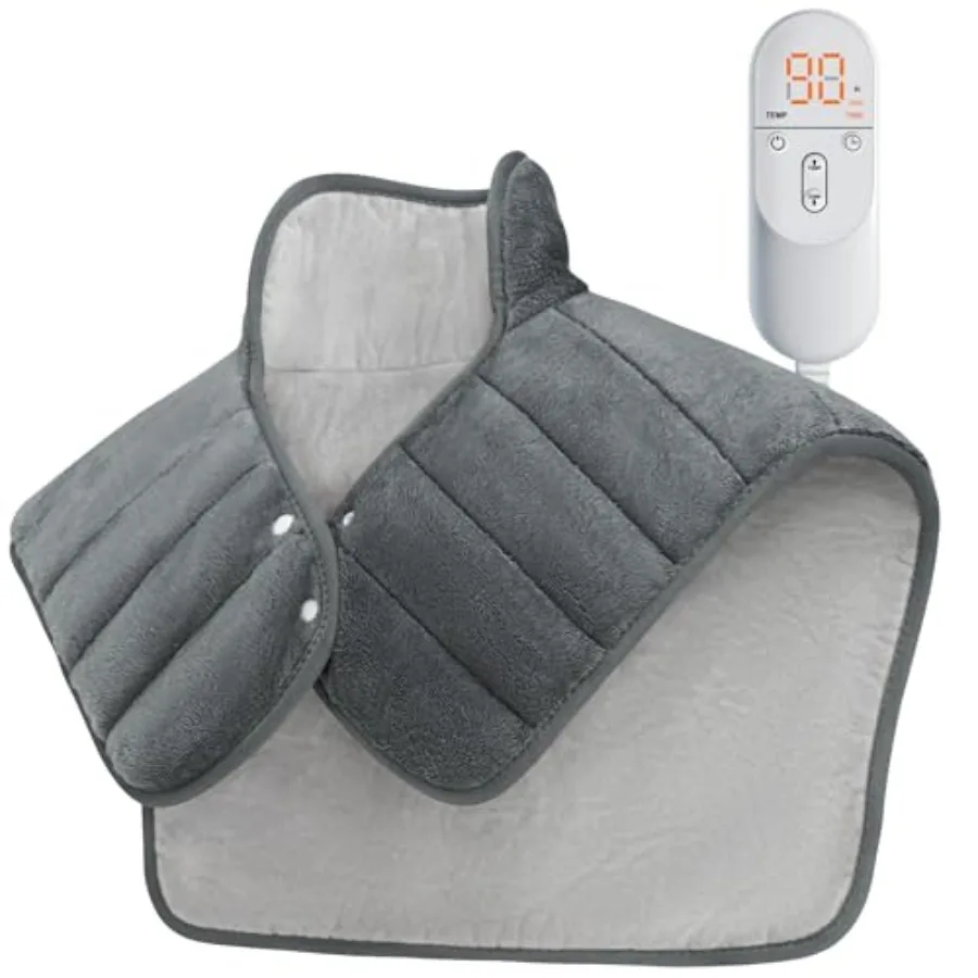 

Heating Pad for Neck and Shoulders and Back 24"x23" XL Large Electric Heated Wrap for Daily Relaxation Gifts for Women Men 2lb
