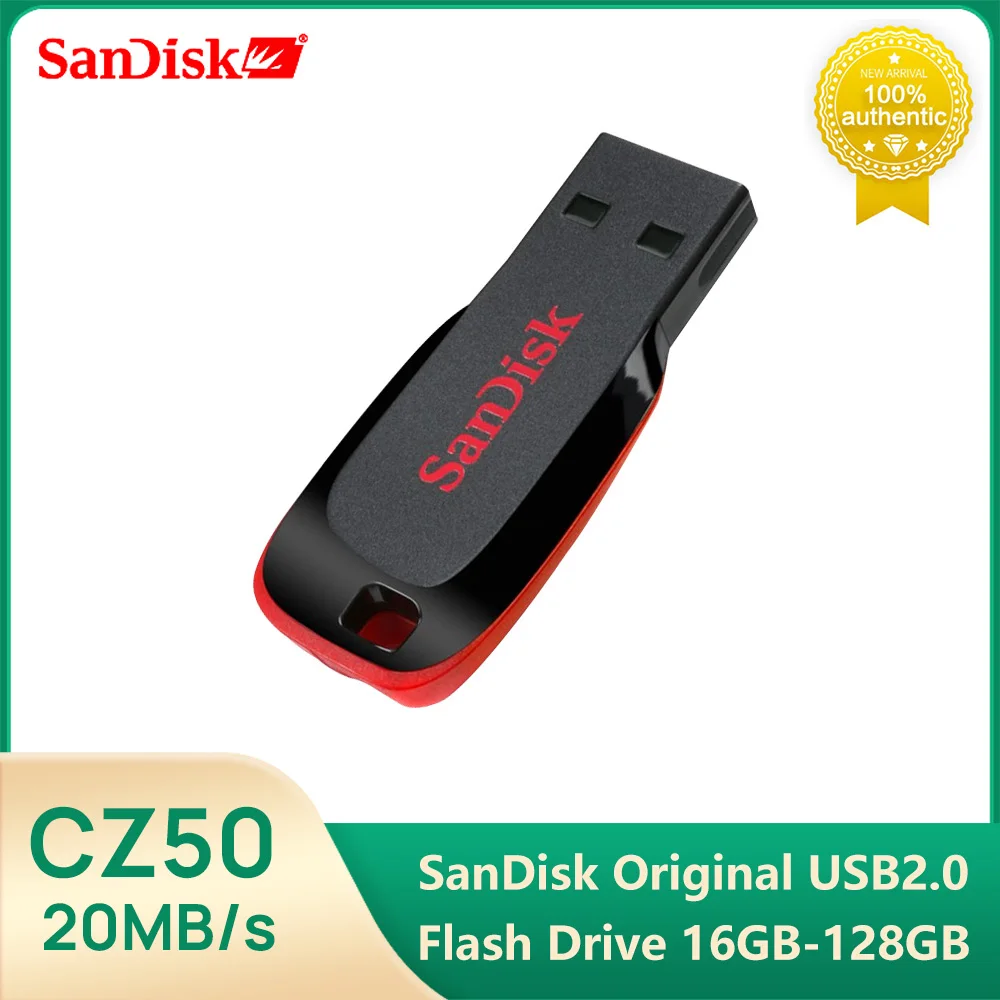 SanDisk CZ50 USB2.0 Pendrive 32GB 16GB 64GB 128GB USB Flash Drive Pen Drive U Disk Mini Flash Drive Cruzer Blade for laptop PC