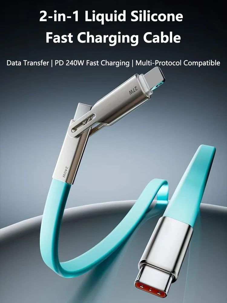 Quick Charge Flat Phone Charger Type C 240w Foldable Stand Fast Charging Kick Cable Stand Holder Cord For Iphone Samsung Xiaomi