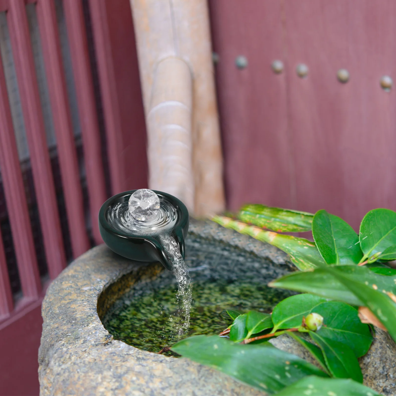 

Ceramic Waterfall Fountain Spout Decorative Indoor Outdoor Fountain Part Elegant Replacement for Garden Water Features and Fish