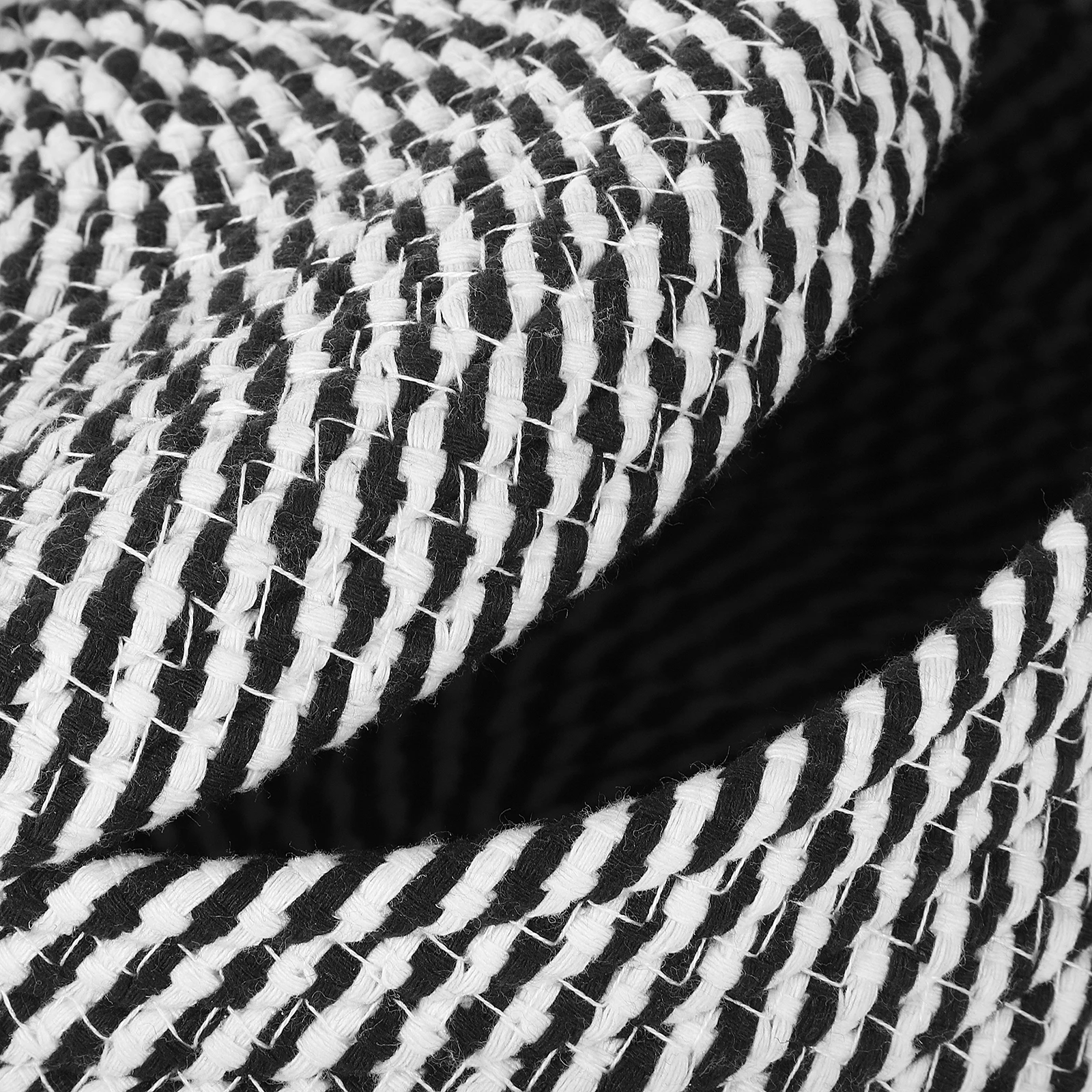

Cotton Rope Woven Storage Basket Lid Black White Pattern Home Kitchen Egg Baskets Desktop Bin Storage Box