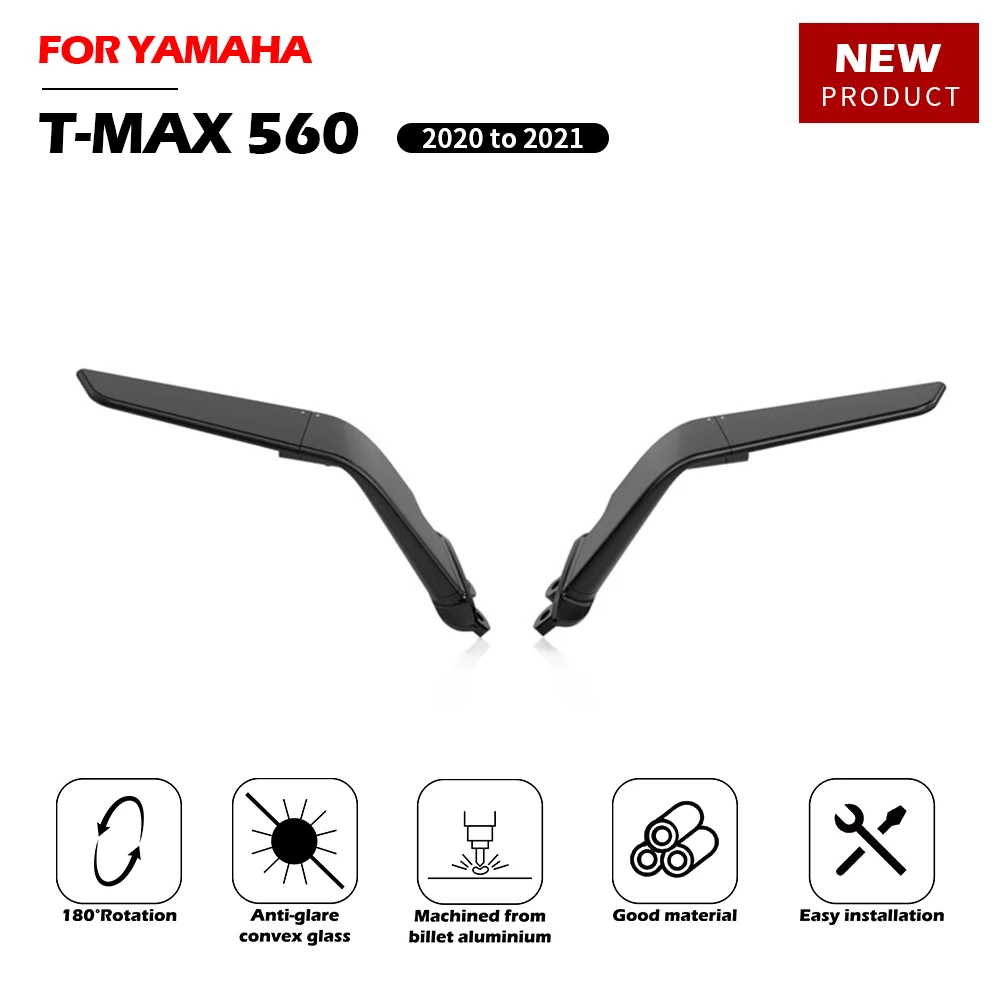 Espelhos Retrovisores Ajustáveis JTN TMAX 560 Stealth Winglets para Motocicleta YAMAHA T-MAX 560 T MAX 2020-2021