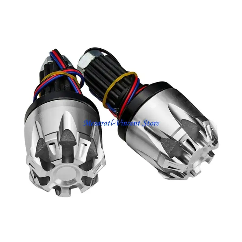 A70F Motorcycle Handlebar End Cap with Adjustable Mode LED Lights Easy Installation
