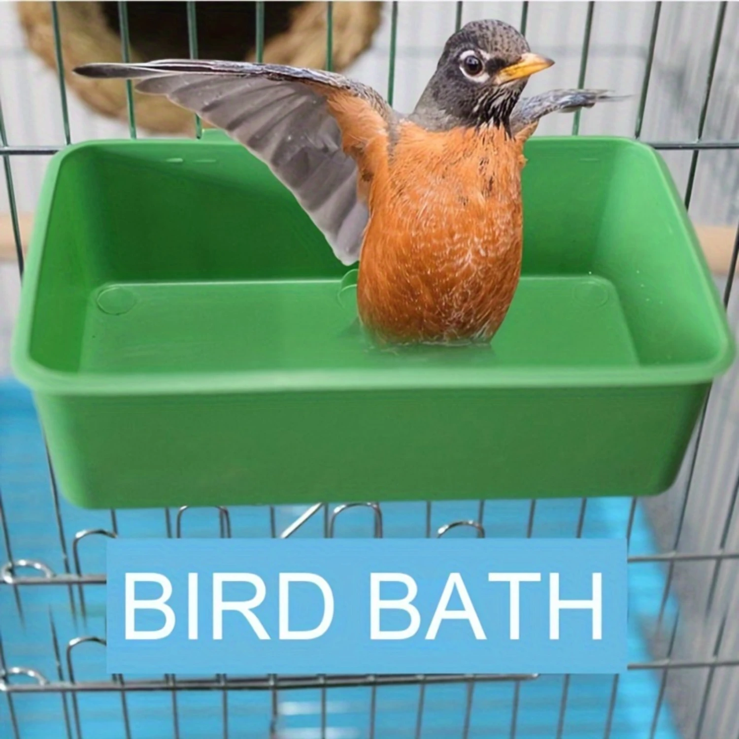

Bird Water Bath Tub Pet Bird Bowl Parrots Parakeet Birdbath Cage Hanging Small Parrot Cage Pet Bird Food Tray Accessories