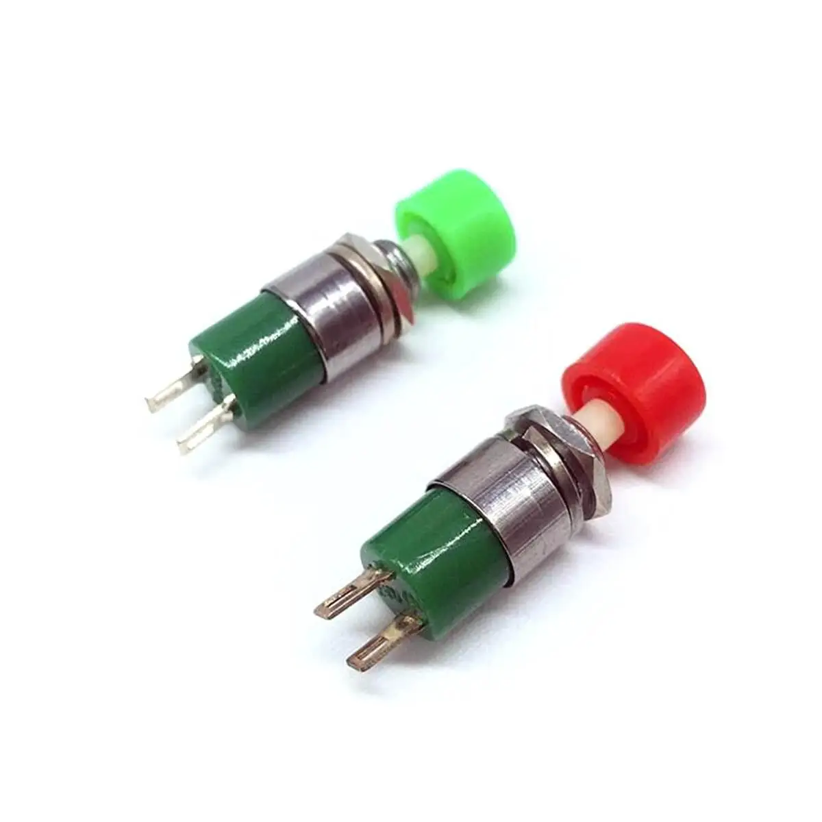 2PCS 7mm Hole 2 Pins SPST Momentary Push To ON Pushbutton Switch DS-323