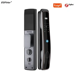 Tuya Zigbee Wifi Smart Fingerprint Door Lock Home Automation Digital Password Keypad IC Card Anti-theft Electronic Door Lock