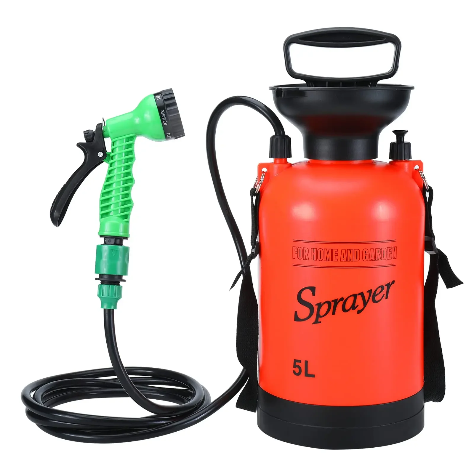 

Shower for Camping with 7 Spray Modes 1.3 Gallon Hand Press Camping Shower with Removable Hose and Shower Head for Traveling