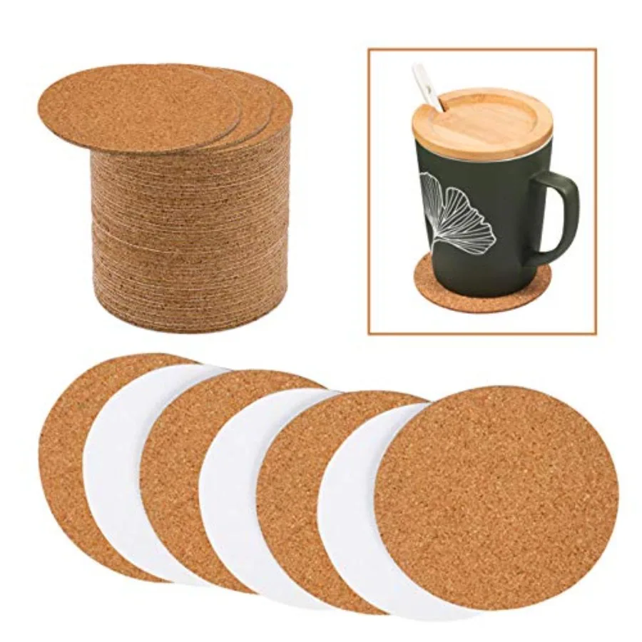 

Self-Adhesive Cork Round 70 Pack Cork Backing Sheets for Wall Decoration Party Supplies Coasters and Crafts