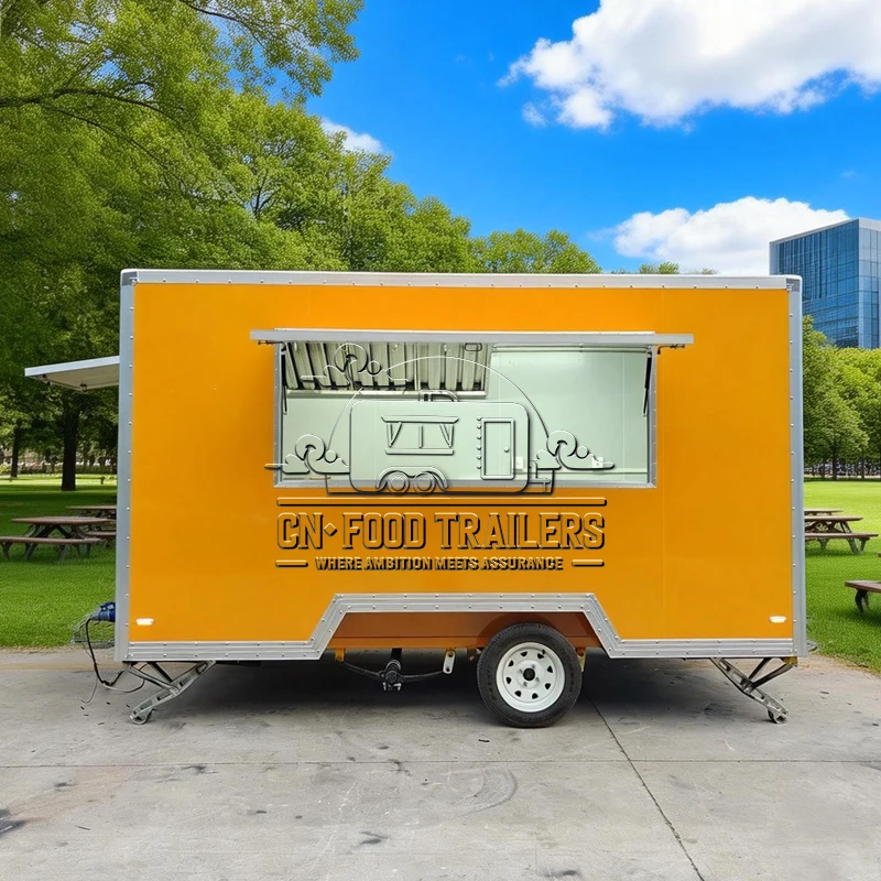 

CN Food Trailer All Purpose Mobile Kitchen Trailer Fully Equipped for Burgers Hot Dogs and Coffee with Ice Cream Counter