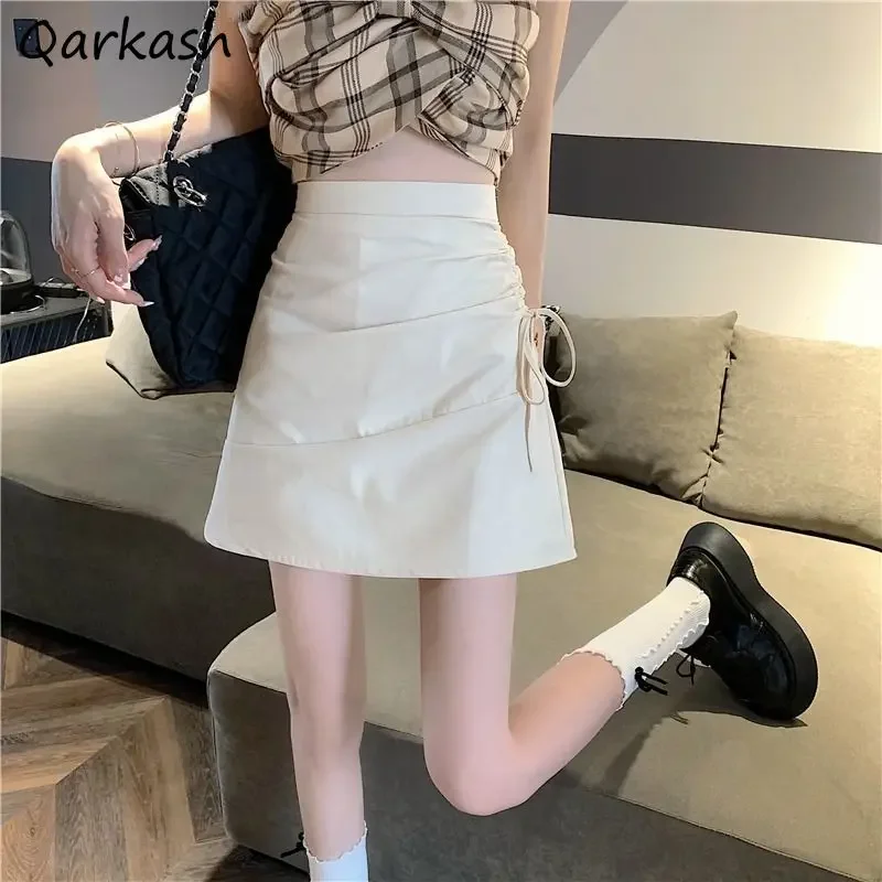 

Summer Skirts Women Mini All-match Elegant Leisure Solid Simple A-line Female Fit Clothing Aesthetic Stylish Daily Popular New