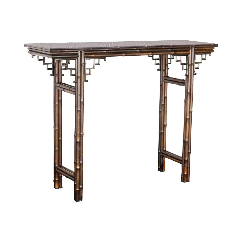 Boutique strip case, purple bamboo vine surface small strip case, flat head desk entrance table, antique table furniture