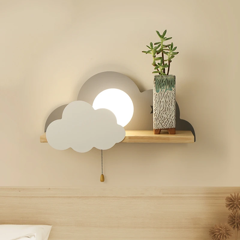 Nordic Macaron LED Glass Wall Lamp Beside Bedroom Light Fixtures Modern Children Room Cloud LED lights Stairs Wall Sconces E27