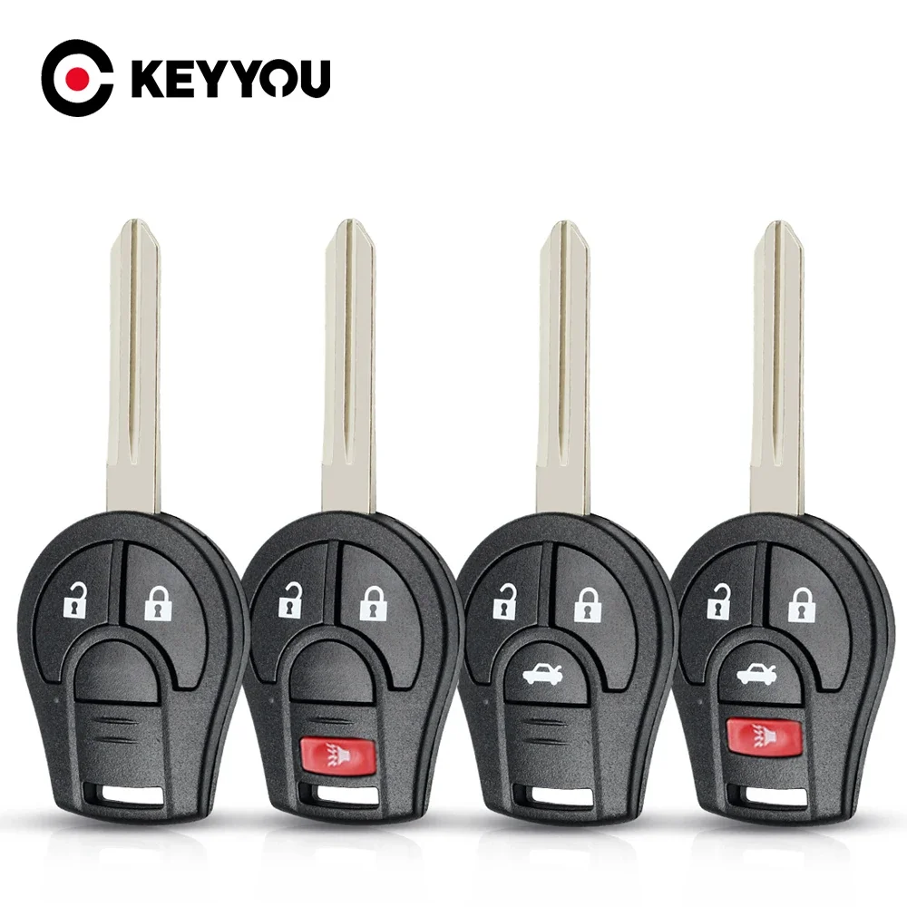 KEYYOU 10PCS For Nissan Sylphy Cube Juke Rogue Micra Qashqai Altima Maxima Sentra Versa 2/3/4 Buttons Key Shell Replacement Case