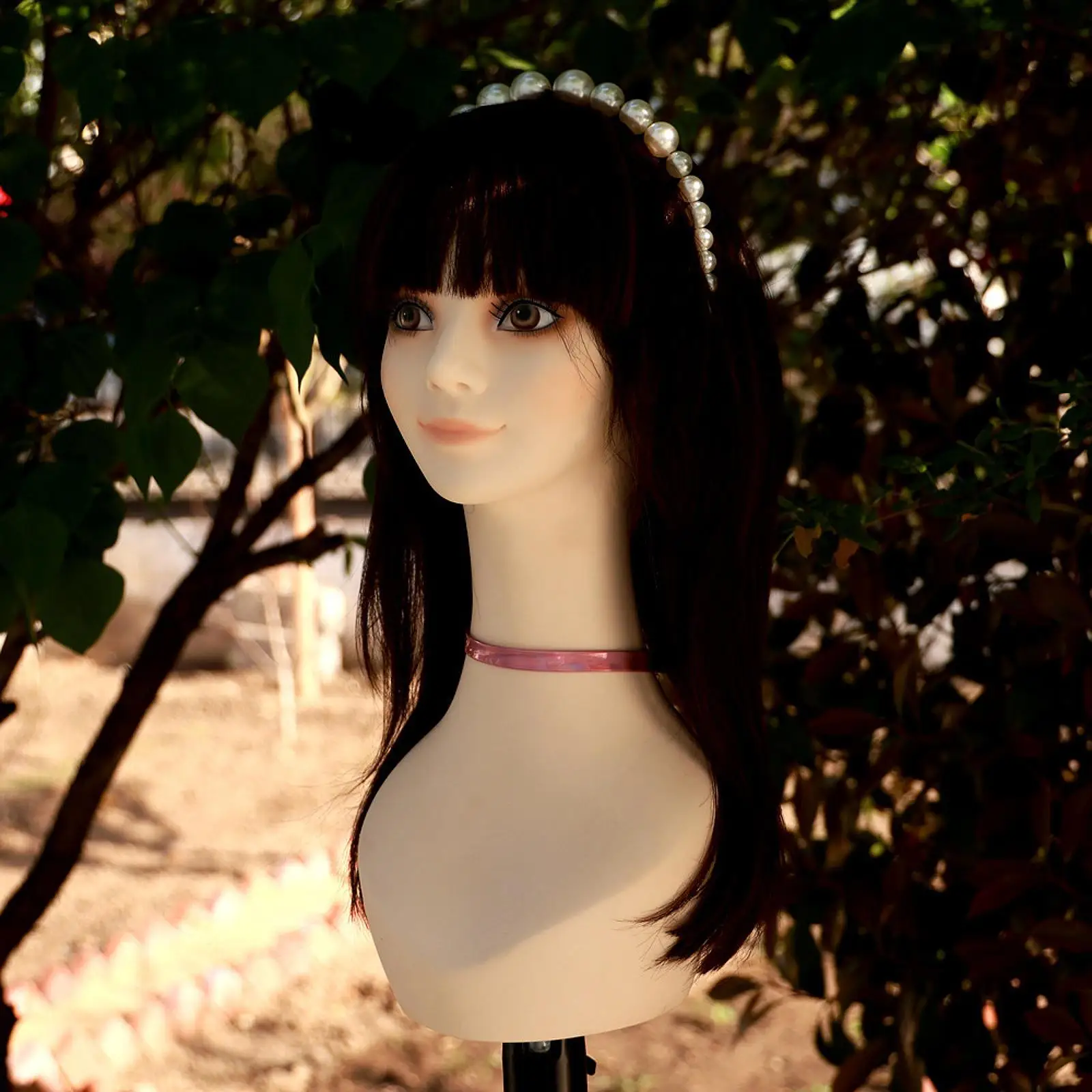 

Cosmetology Mannequin Head,Wig Bust Head Stand Prop Jewelry Bust with Ear Hole Jewelry Display for Shop Necklace Earrings