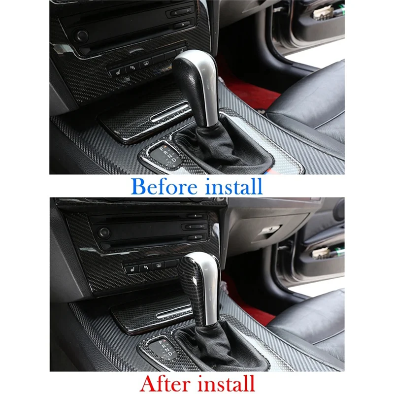 

Car Shift Lever Knob Cover Trim Shift Head Protective Back Cover For BMW 3 Series 5 Series X3 X5 E60 E61 E83 E53-A02G