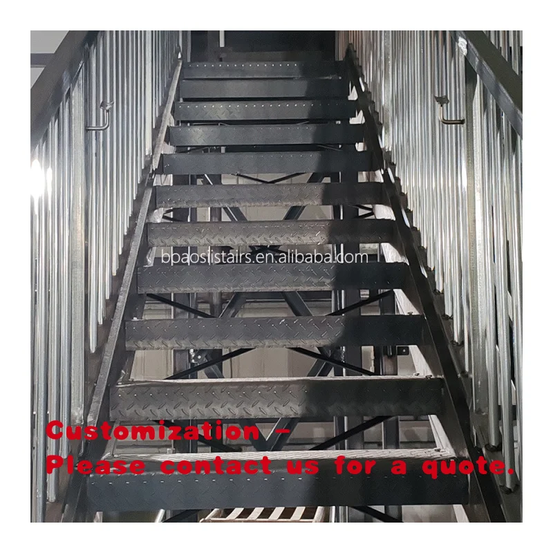 custom.Modern Design Galvanized Steel Exterior Metal Stairs Apartment Application