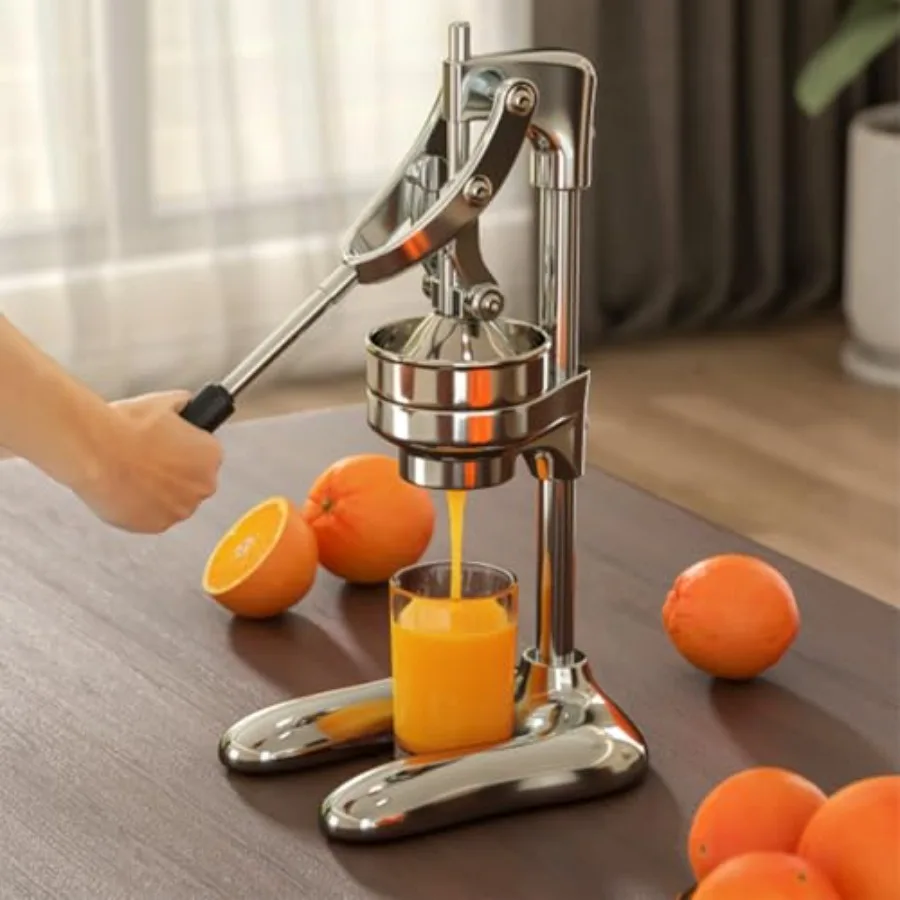 Espremedor Manual de Frutas em Aço Inoxidável para Uso Comercial e Doméstico – Ideal para Romã, Laranja e Limão