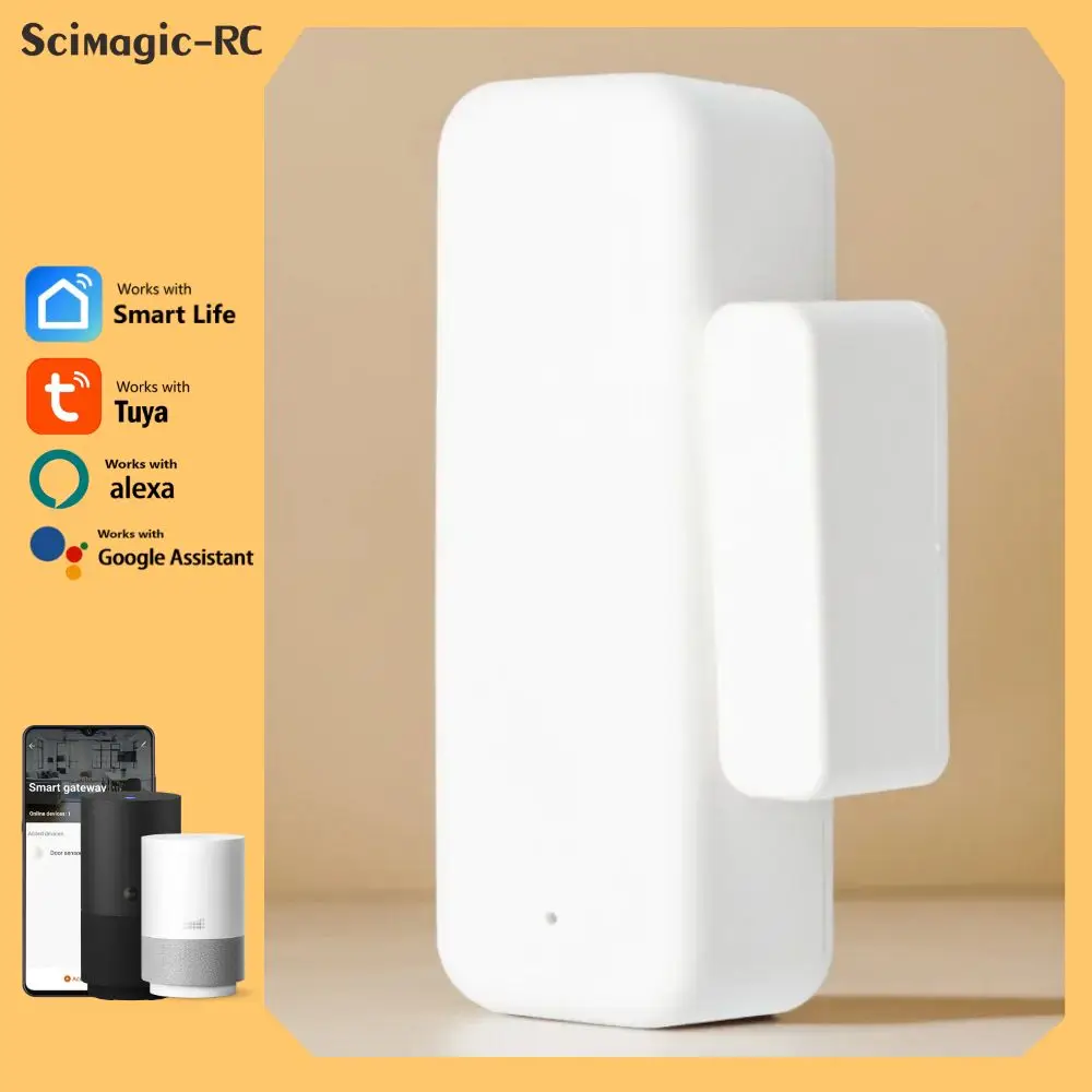 Tuya WiFi/Zigbee Door Sensor Window Sensor Smart Home Wireless Door Detector Door Open / Closed Alarm System for Alexa Google