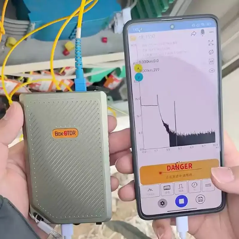 NOVKER NK1500 BoxOTDR Fiber Optic Fault Locator BOX OTDR Portable Miniature Tester Lighting Test Only Supports Android