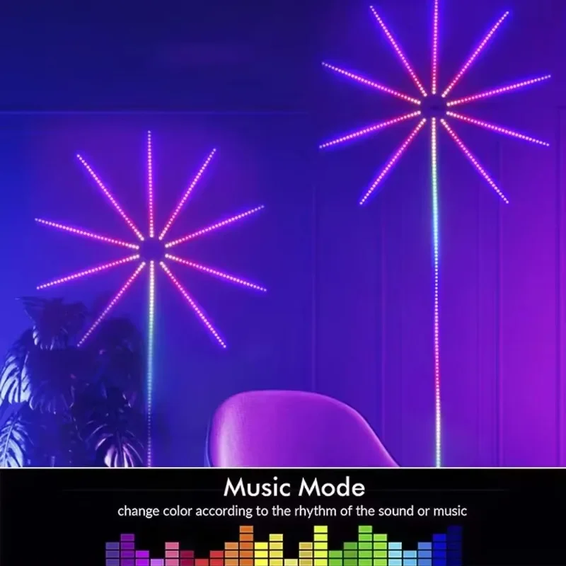 Firework LED Strip Light Bluetooth Smart APP Control Neon Strip USB 5V Smart Lamp Sync Music Christmas Party Decoration Lighting
