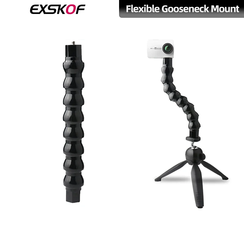 For GoPro Hero 12 Flexible Gooseneck Arm 1/4\'\' Screw Mount Adjustable Angle For GoPro Hero 12 11 10 9 8 Insta360 X3 DJI Action 3