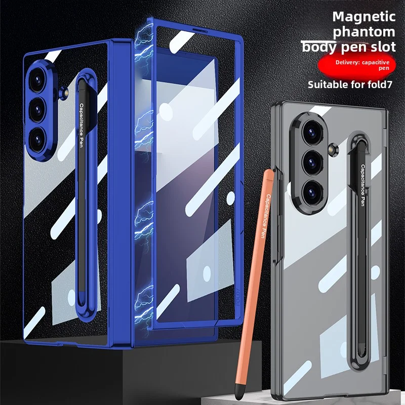 

Чехол для Samsung Galaxy Z Fold 7, жесткий прозрачный тонкий средний шарнир, пленка для ручки, защитная задняя крышка, чехол для телефона Z fold7, чехол