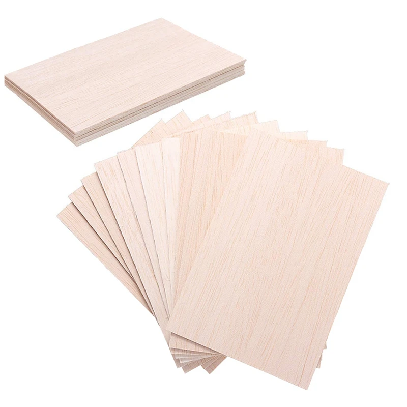 Paquet de 15 feuilles de bois non finies, planche en bois mince pour maison, avion, soleil, bateau, arts et artisanat, ornements de bricolage