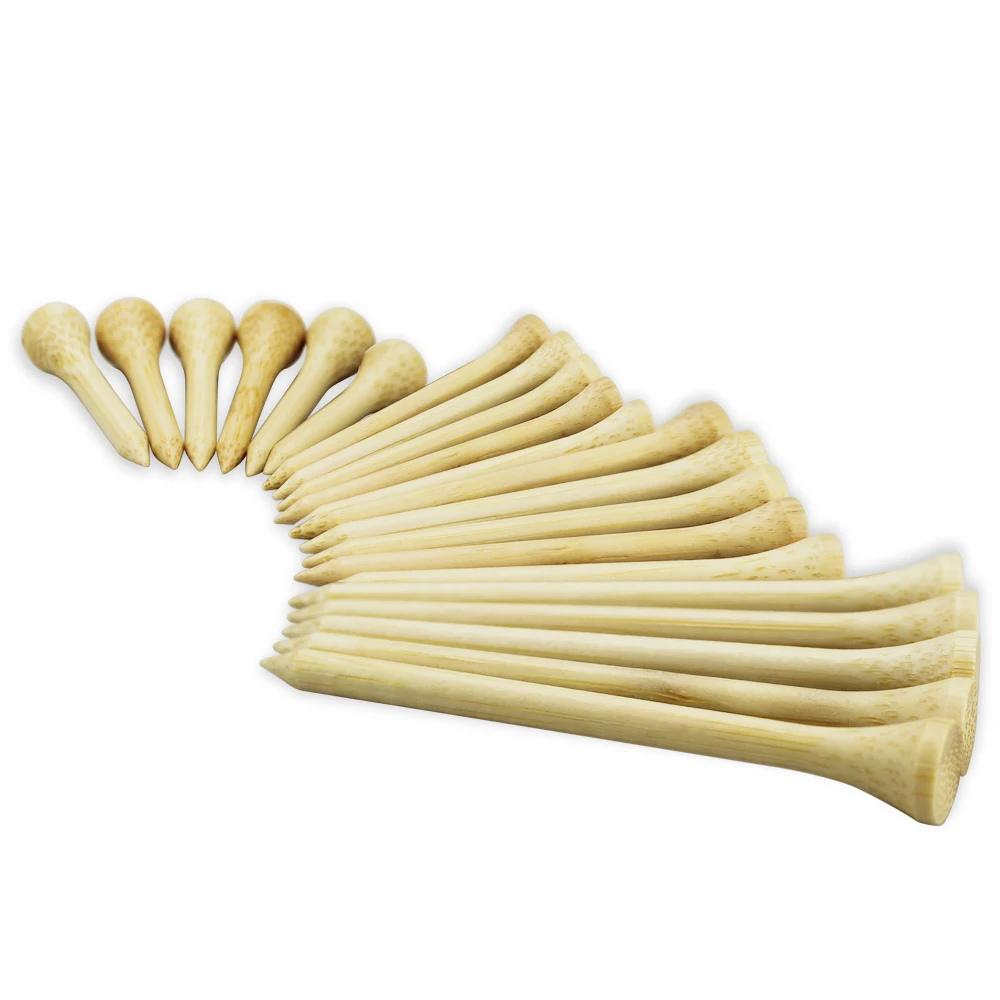 Soporte para pelotas de Golf de bambú, 4 tamaños disponibles, más fuerte que las de madera, envío directo, 42mm, 54mm, 70mm, 83mm, 100 unidades