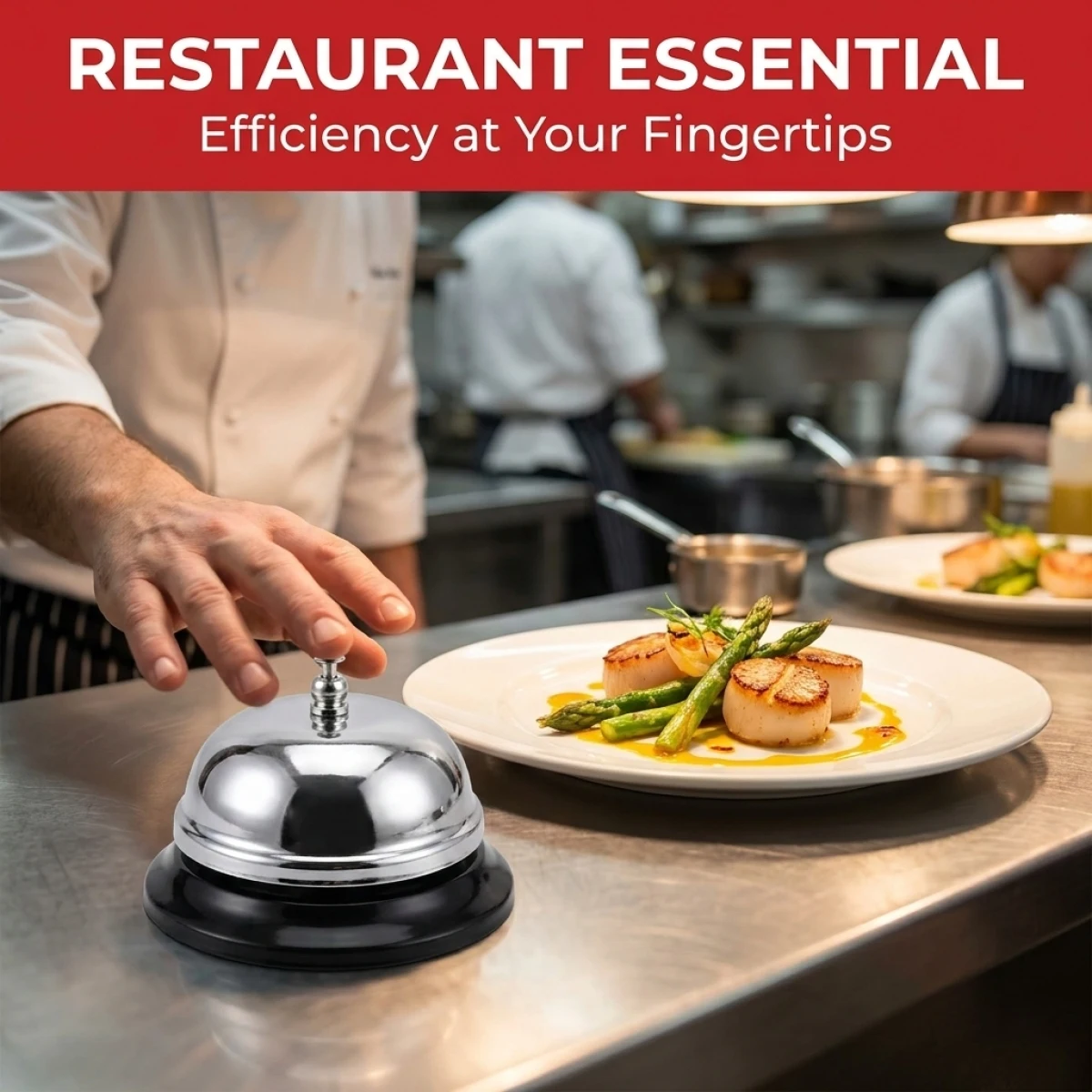 Tabletop Service Bell – Loud Crisp Tone, Thickened Anti-Slip Base, Easy One-Click Operation, Great for Cafés, Reception Desks