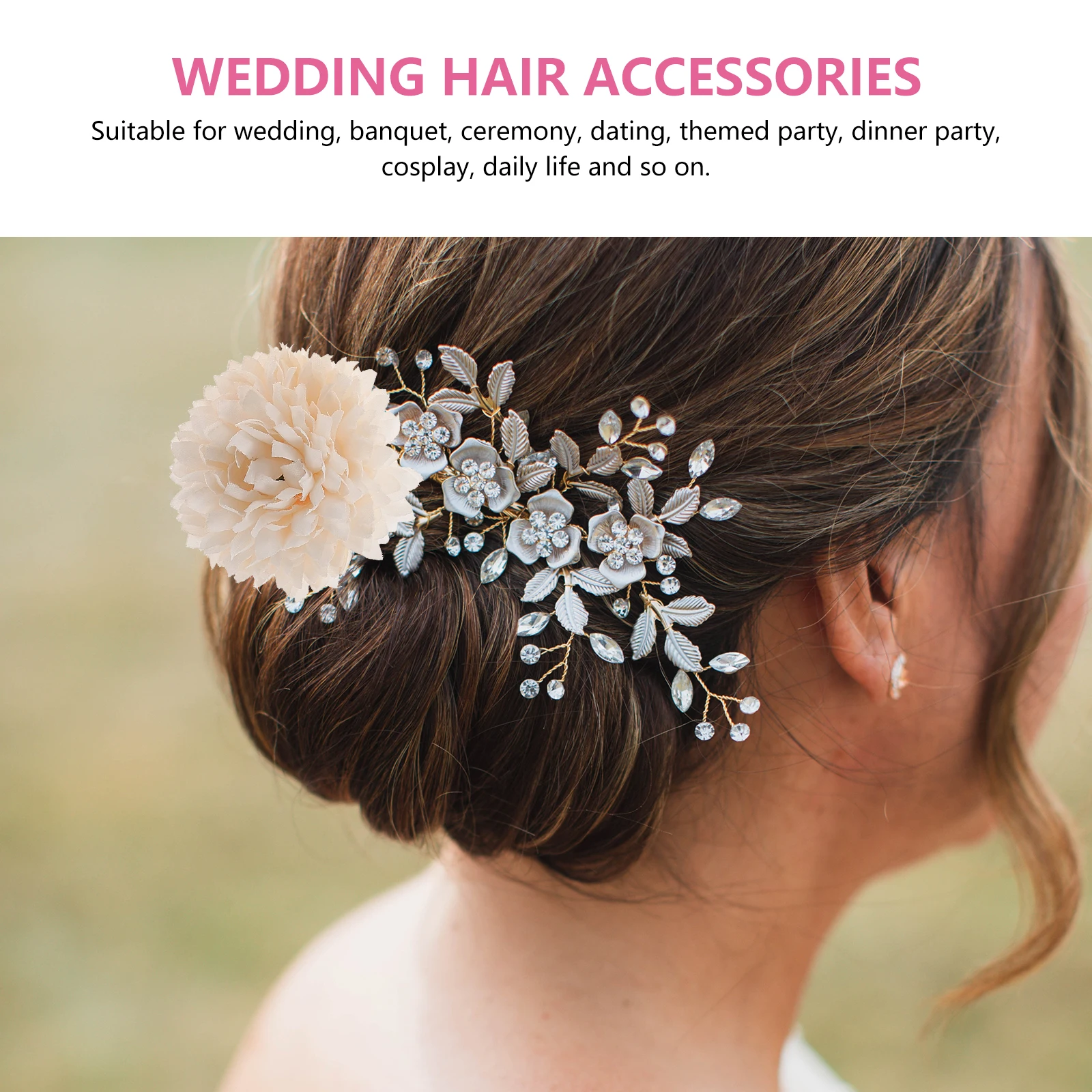

3 Pairs Ancient Style Hairpins Vintage Flower Accessories Bridal Wedding Forks For Women Elegant Rose Hairpins Cosplay Party