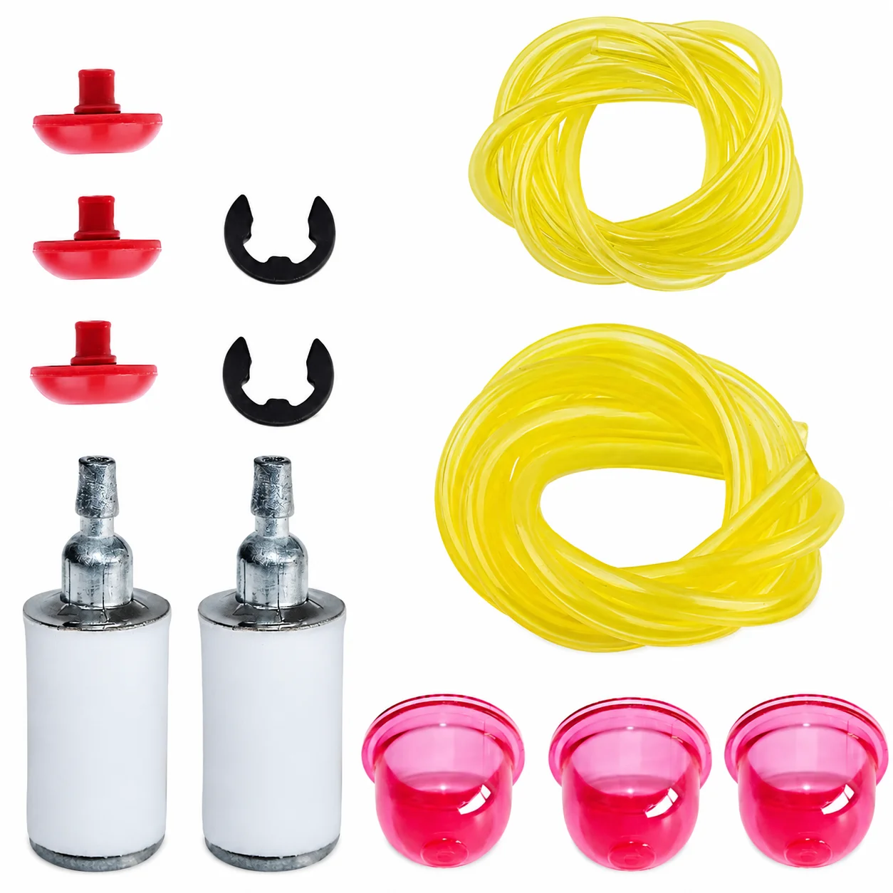 Fuel Line Filter Primer Bulb Check Valve E-clip Kit For Poulan Weed Eater Trimmer P1500 P2500 P3500 OEM 530058709 530095646