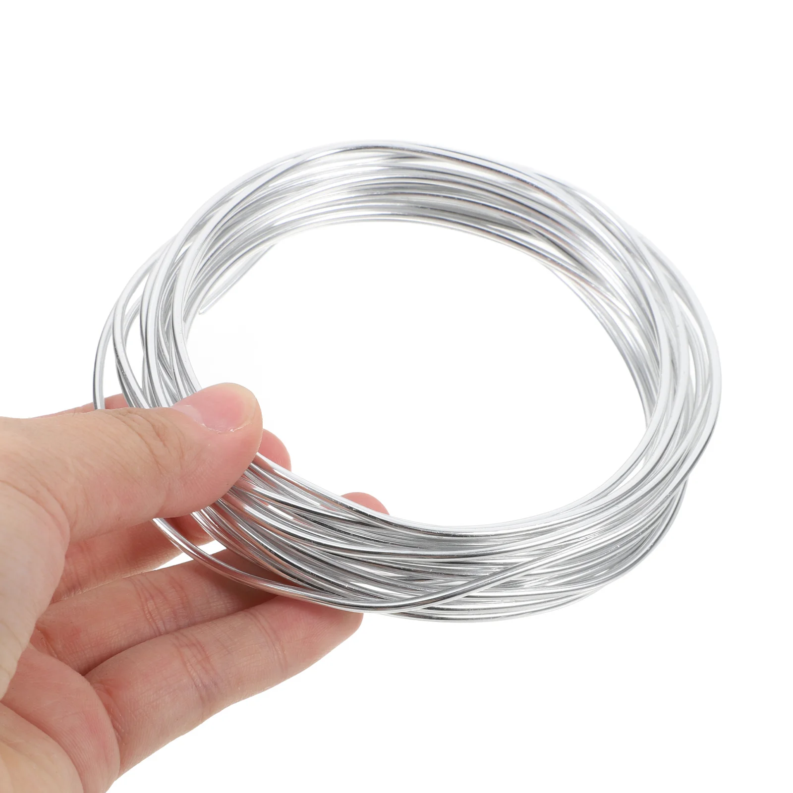 سلك ألومنيوم بطول 5 متر للحرف اليدوية، سلك صنع المجوهرات المرن، مشاريع فنية ذاتية الصنع، شرائط معدنية فضية للهواة