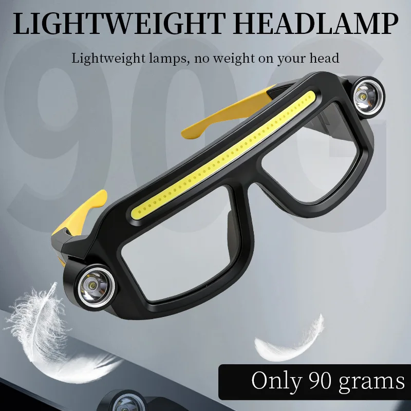 Rechargeable COB LED Glasses Headlight TYPE C Waterproof Lightweight Adjustable Angle Work Lamp for Car Maintenance Repair view 2