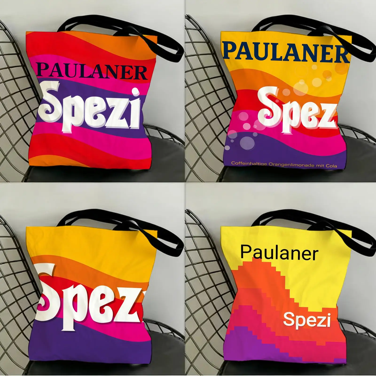 

P-Paulaner Spezi Logo Storage Bags Canvas Double-Sided Print Fashion Shoulder Tote Shopping Bag Gift Eco Handbags