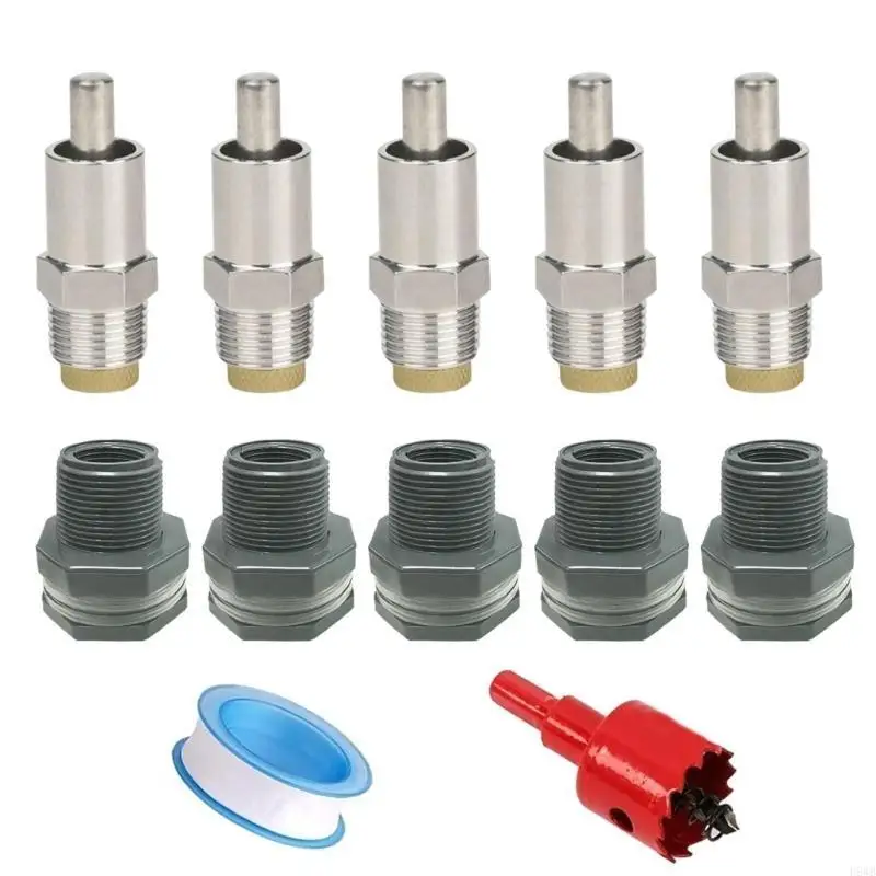 

H8WB Stainless Steel Pig Watering Nipples 5pcs For Piglets Livestock Clean Drinking