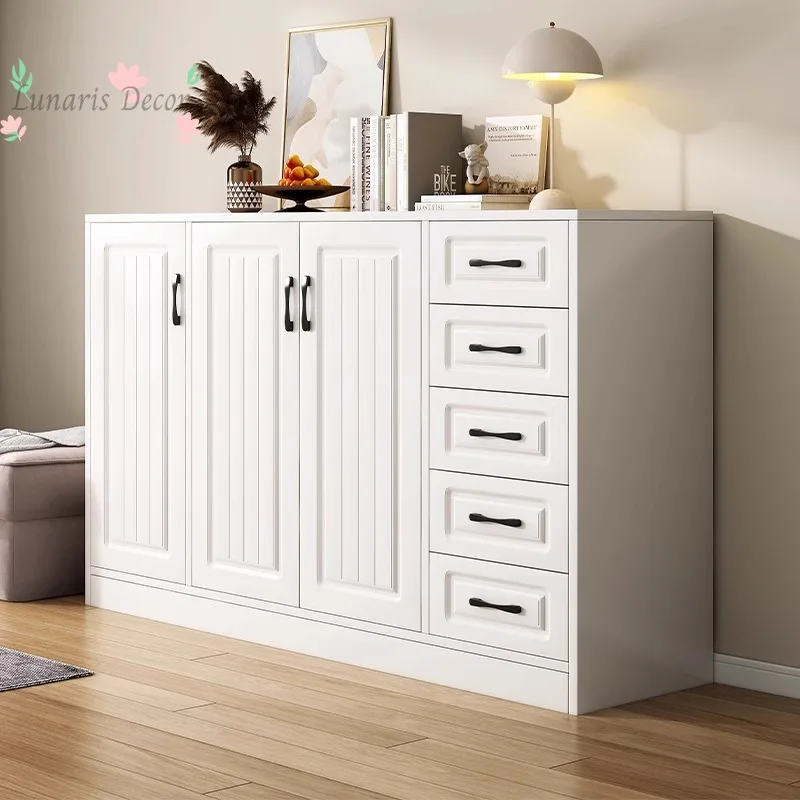 European-style chest of drawers Bedroom bedside storage cabinet against the wall Simple modern large-capacity drawer cabinet